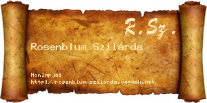Rosenblum Szilárda névjegykártya
